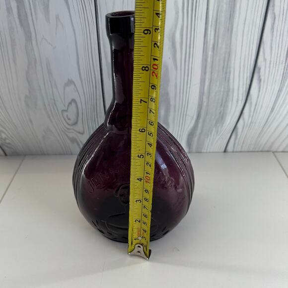Vintage Jenny Lind Amethyst Bottle Decanter Purple Glass 9.5 inches - Picture 2 of 7